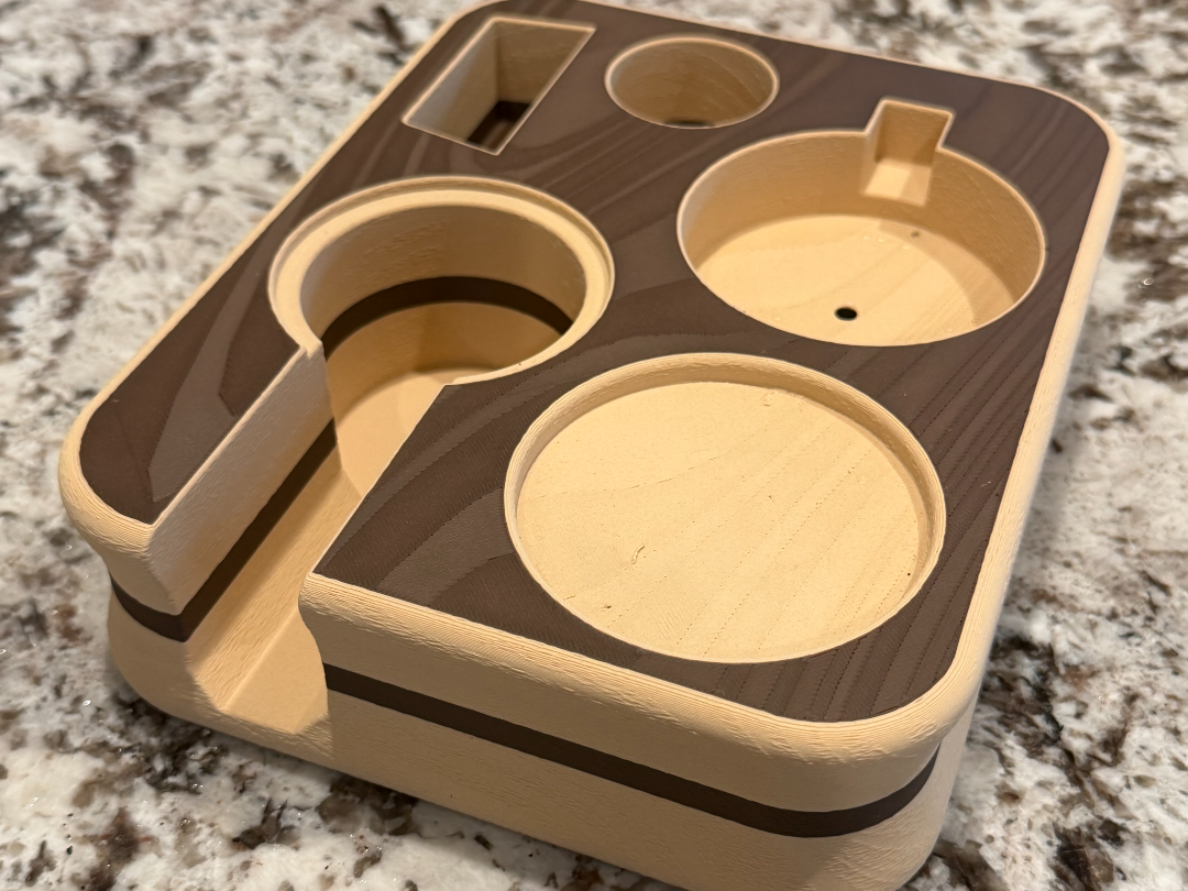 Wood Grain Barista Caddy - Casabrews 51mm 3D model
