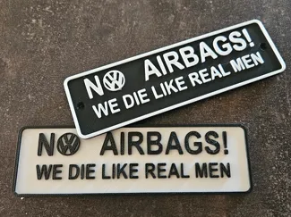 VW sign, Smooth,Hole,Magnets