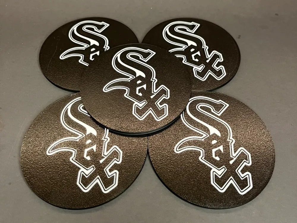 White sox Coaster - Free 3D Print Model - MakerWorld