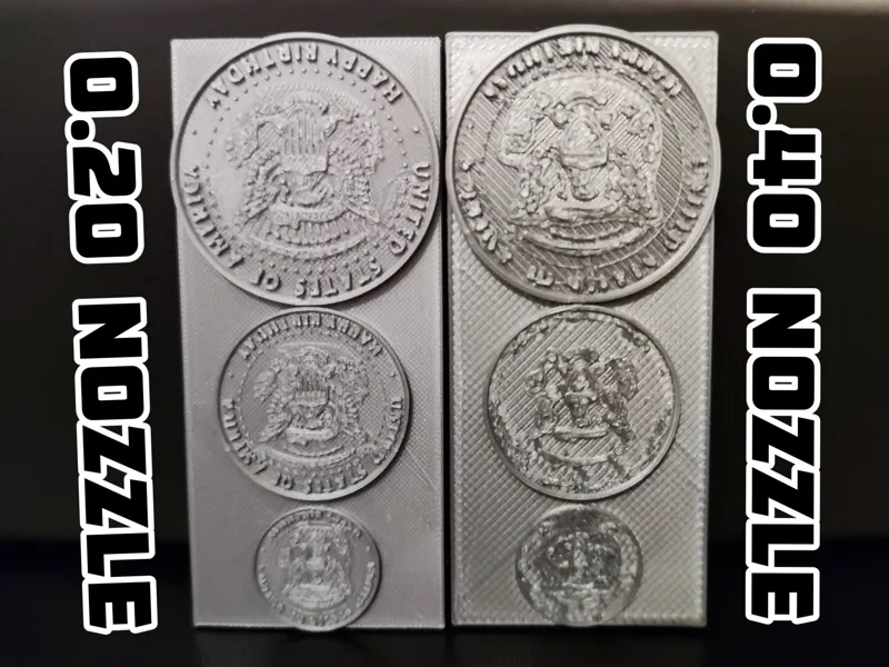 0.20 nozzle coin test - horizontal details