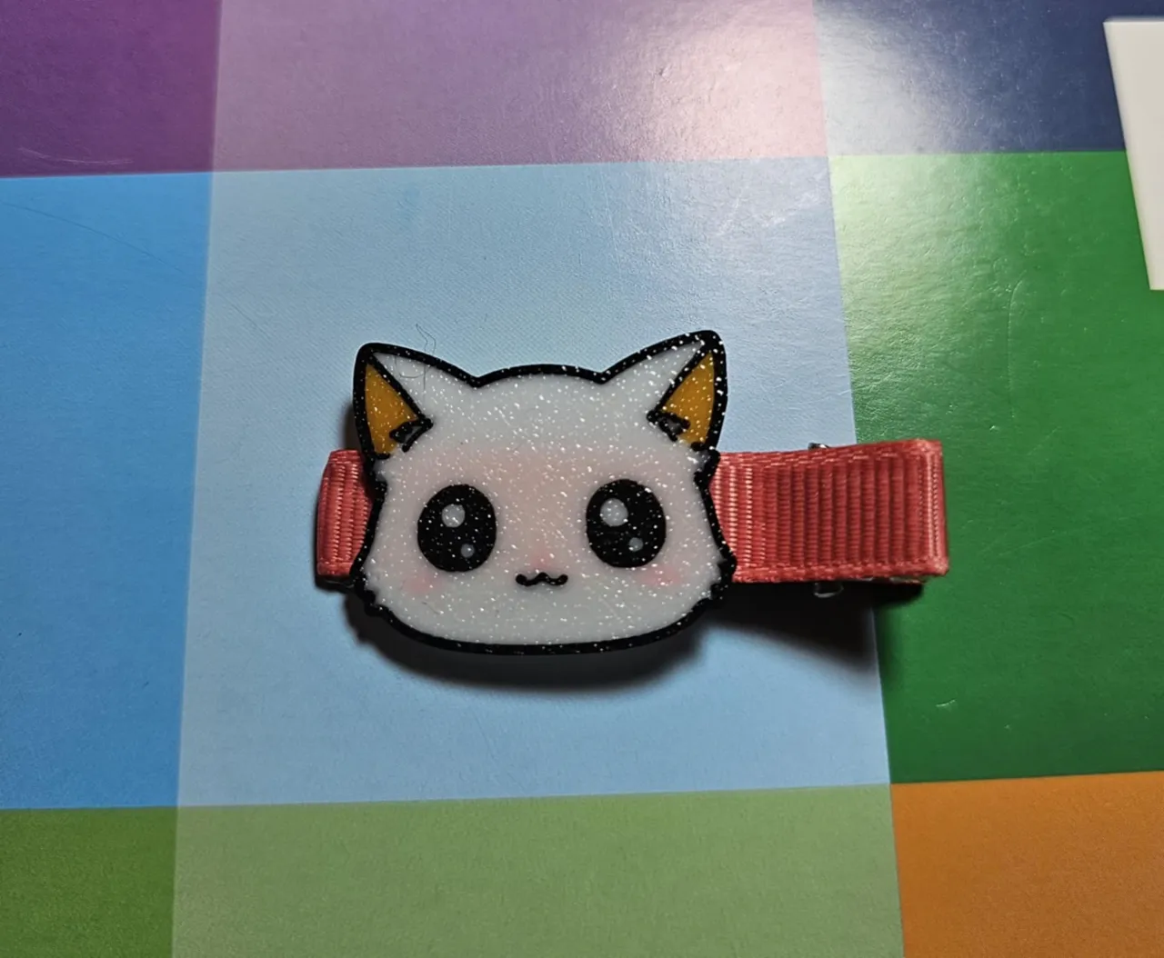 Cute cat earring and hairpin view 2