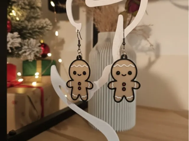 Boucle d'oreille Gingerbread man