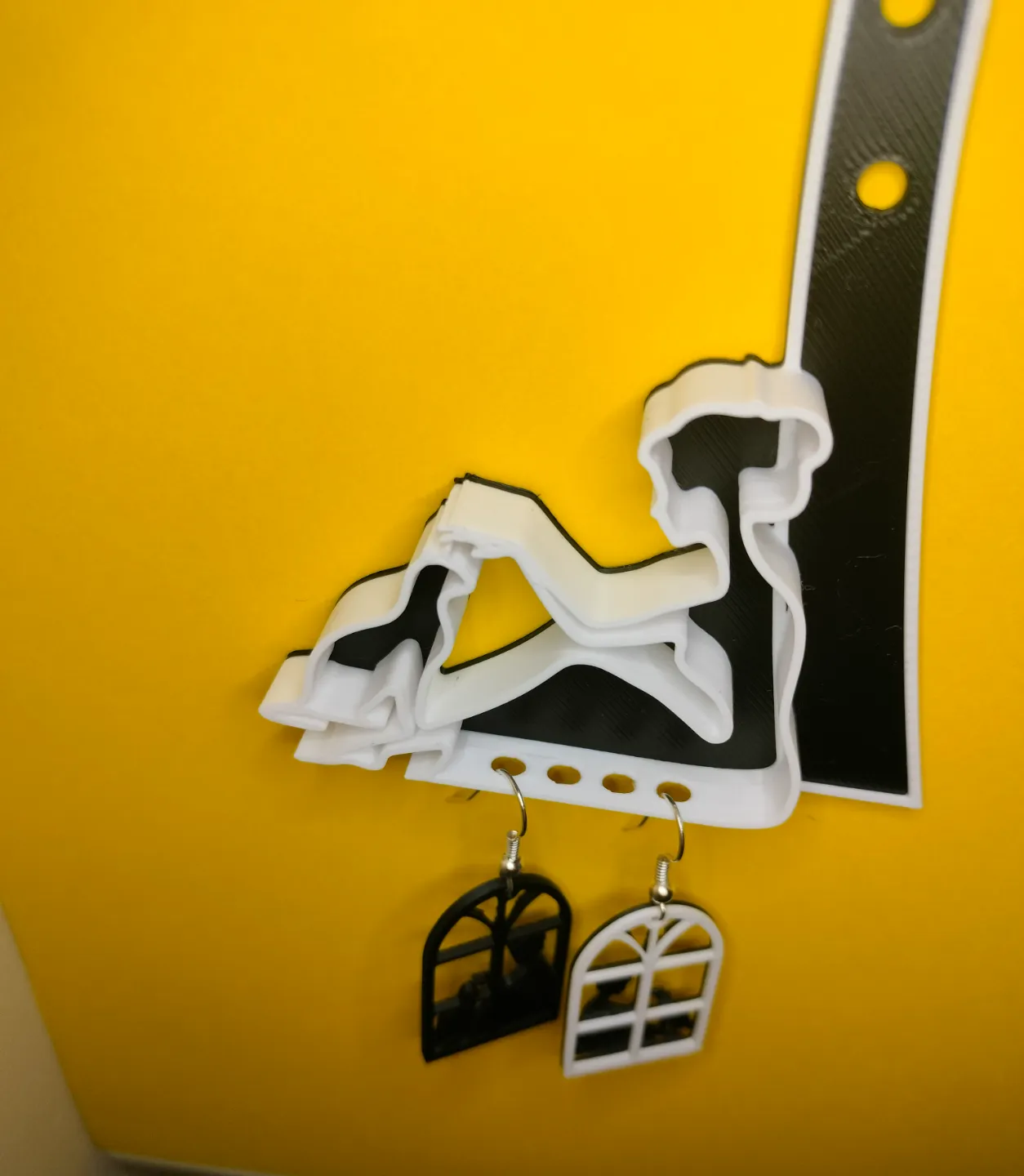A hanger with a woman and a cat for earrings view 4
