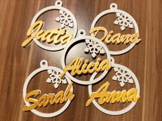 Christmas Snowflake Ornament with Custom Names