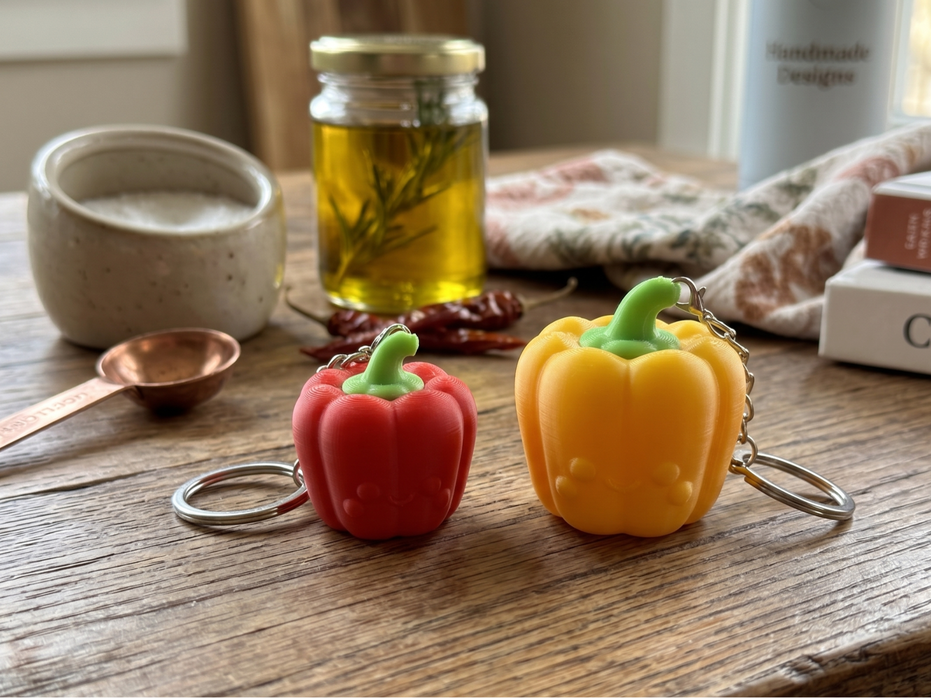 Kawaii Bell Pepper Keychains (2 sizes)