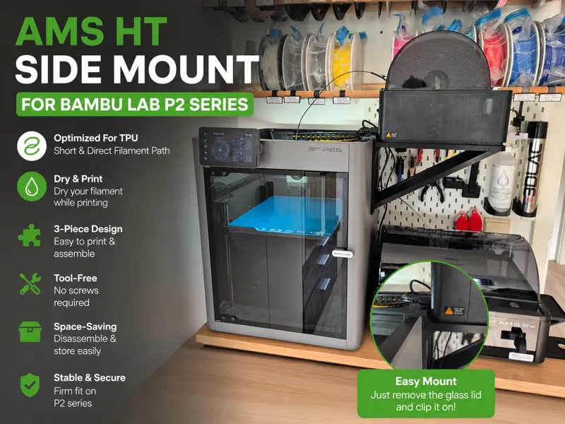 AMS HT - TPU Side Mount for P2S & X2D