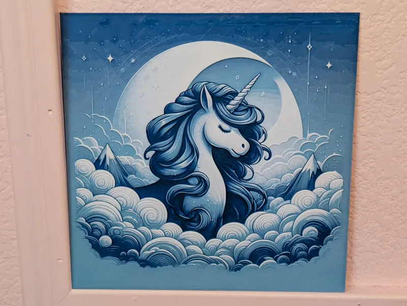 Blue Unicorn Wall Art (HueForge)