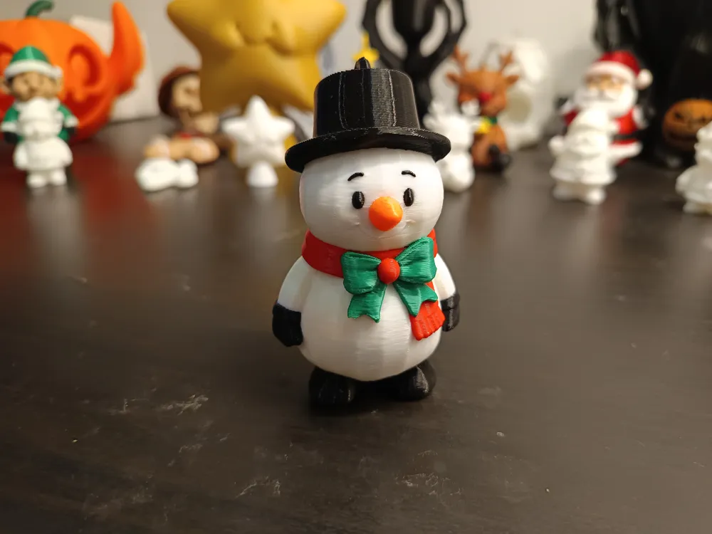 Cute Snowman – Christmas Decoration / Ornament - Free 3D Print Model ...