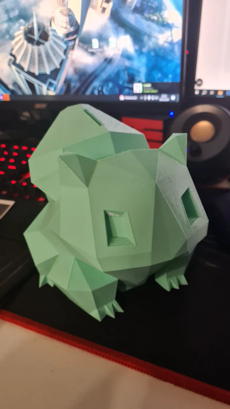 Pokemon Bulbasaur low poly pokemon piggy bank coin