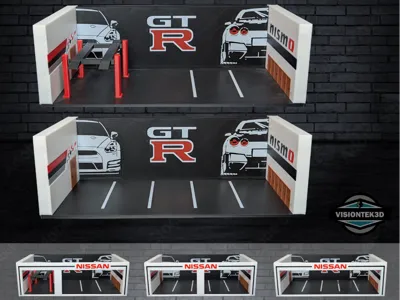 1:64 Scale Garage Diorama - Nissan GT-R