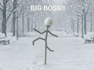 『ビッグボスの雪玉バトル』 – Snowball Boss Battle　