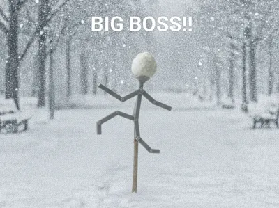 『ビッグボスの雪玉バトル』 – Snowball Boss Battle　