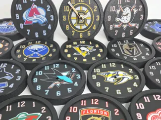 NHL Teams Hockey Puck Clock for Wall/Desk Kit 011