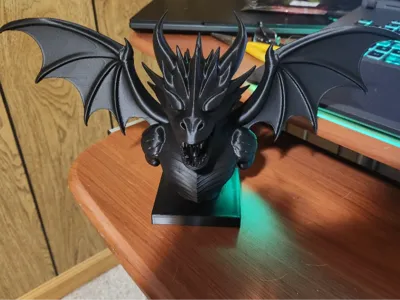 Dragon bust with outstretched wings