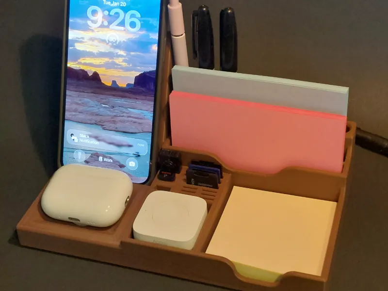Desk Organizer with Phone & AirPod Charger