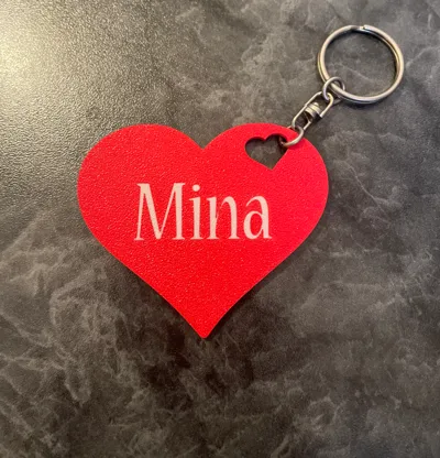 Heart Keychain blanck, add a Text or Name