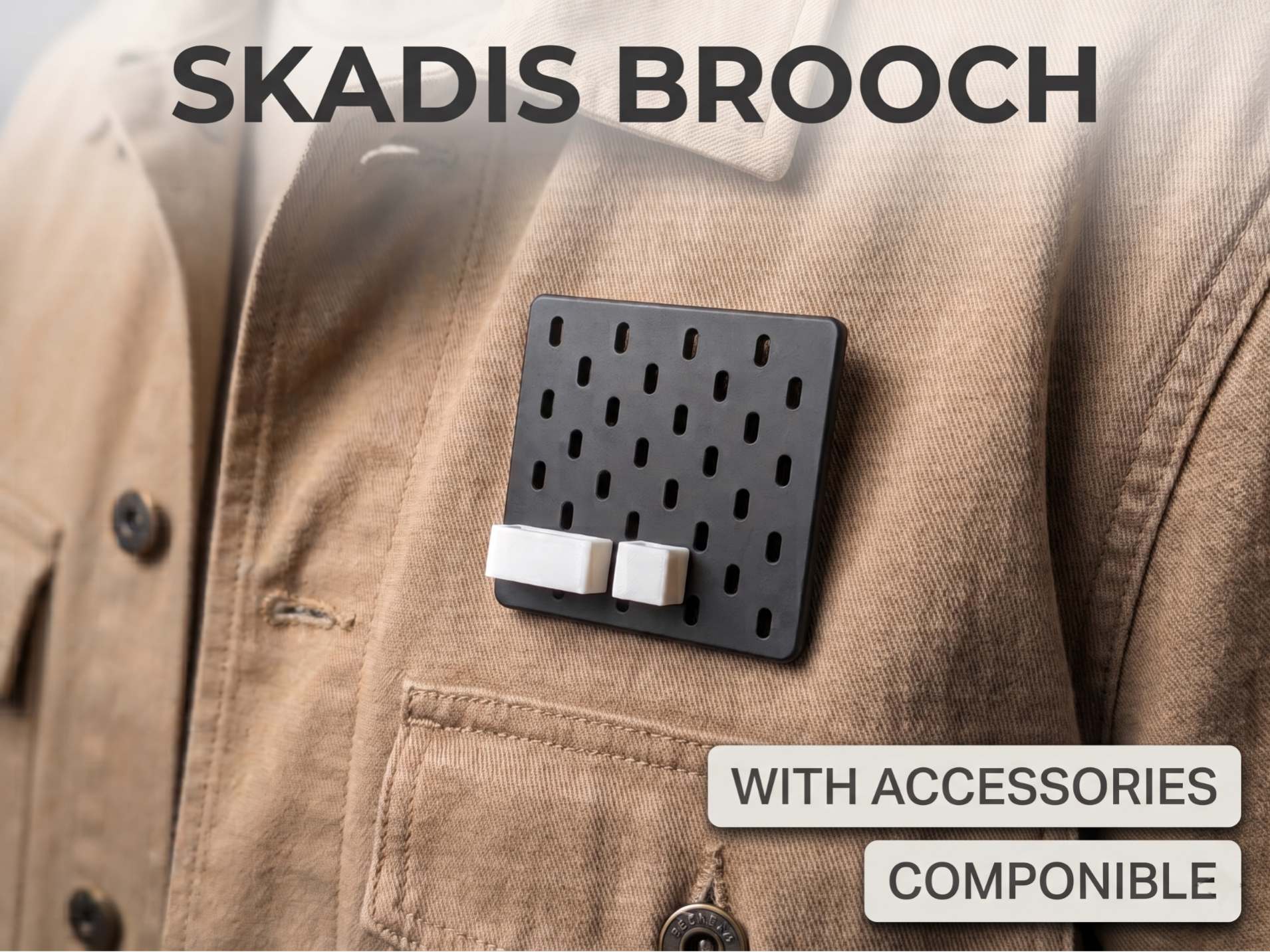 SKADIS Pegboard Brooch: Wearable Illusion 3D model