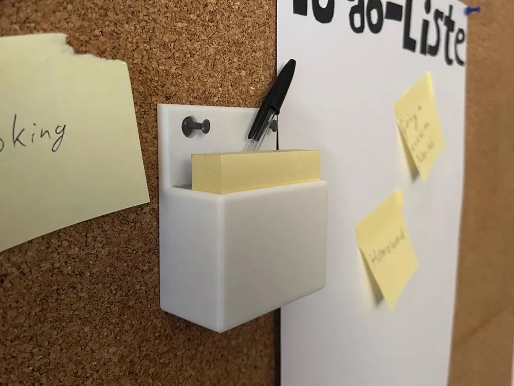 Sticky Note Holder for Cork Board - Free 3D Print Model - MakerWorld