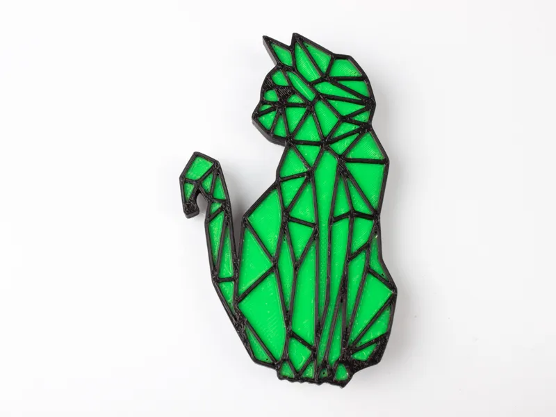 Geometric cat fridge magnet