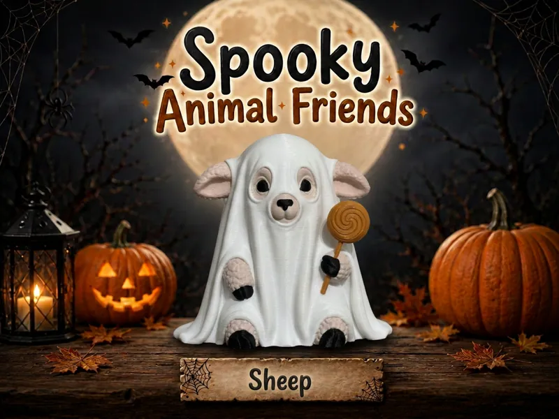 Sheep Ghost Spooky Animal Friends