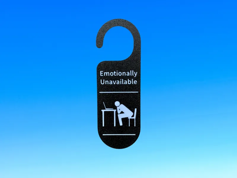 Emotionally Unavailable Doorhanger