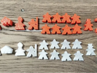 Carcassone meeples full set