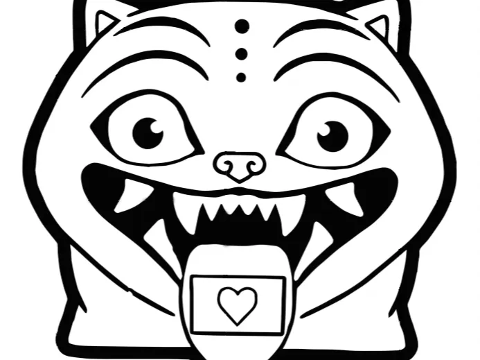 Derpy Tiger Colorable Keychain