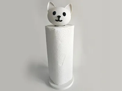 Kitchen Roll Paper Holder Cat (no AMS, no Glue)
