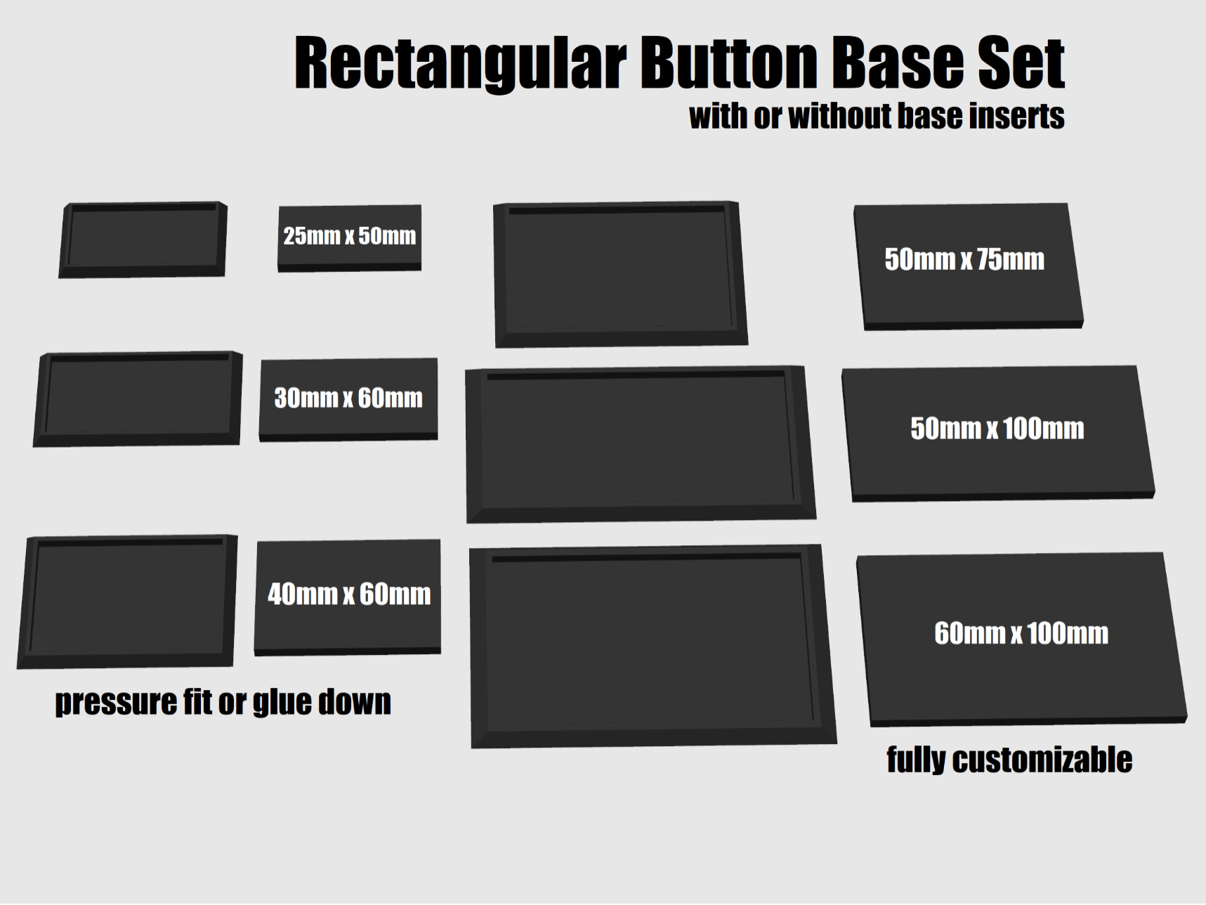 Rectangular Button Base Set