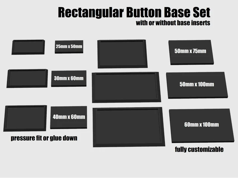 Rectangular Button Base Set