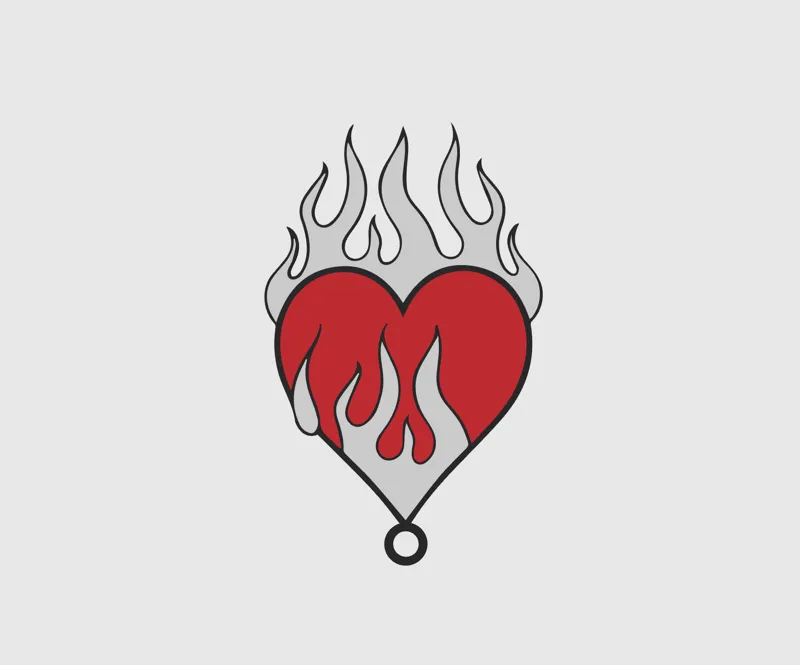 Keychain Heart Fire