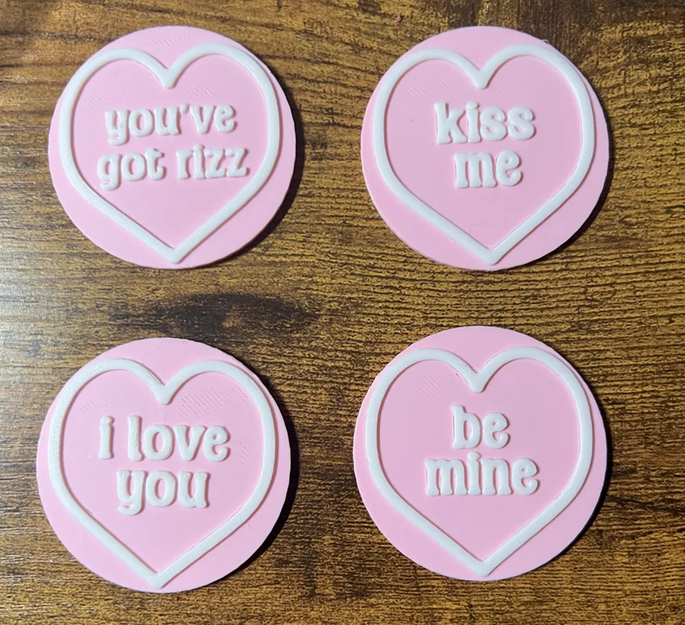 Love Heart Love Tokens by StudBuffin - MakerWorld