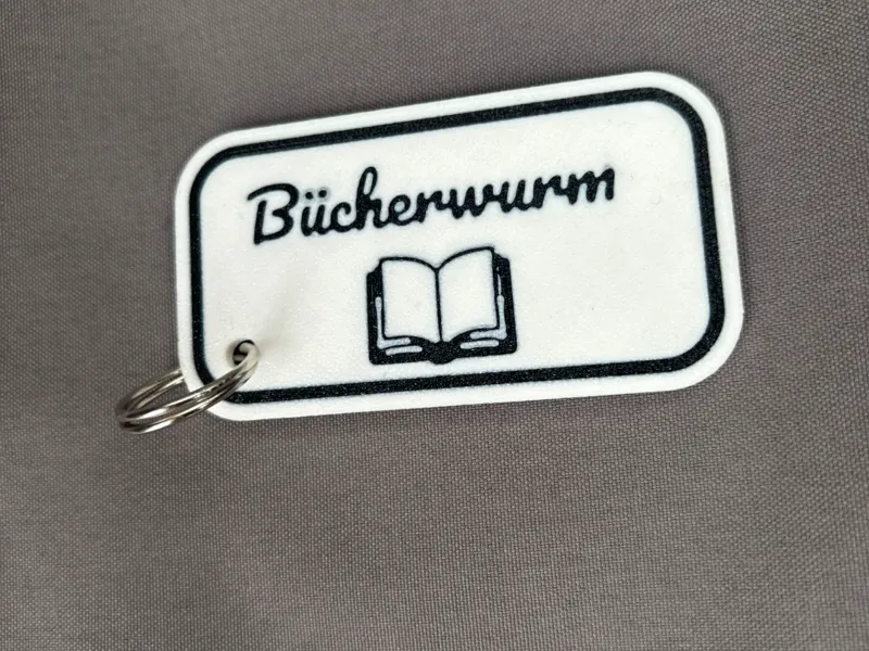 Schlüsselanhänger Bücherwurm / Buchliebe