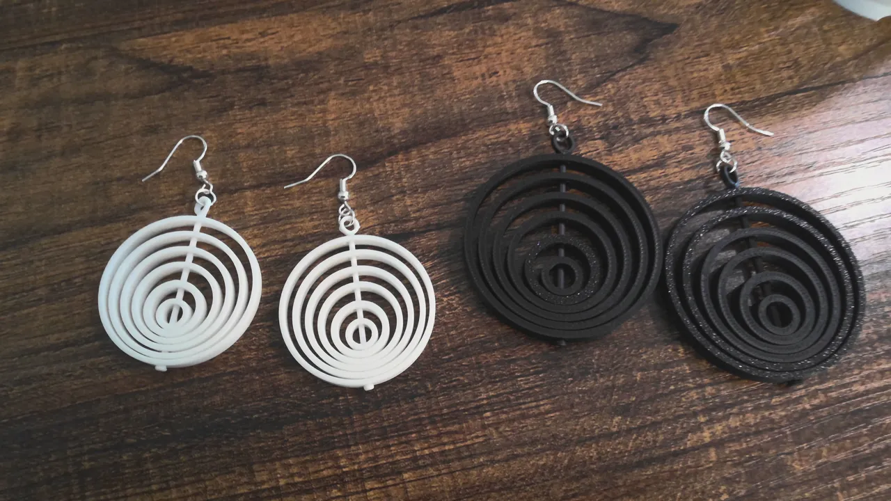 Concentric Circle Kinetic Earrings view 2