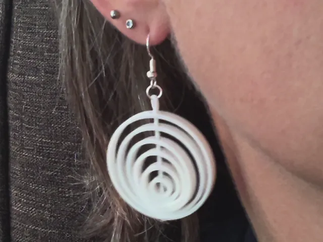 Concentric Circle Kinetic Earrings