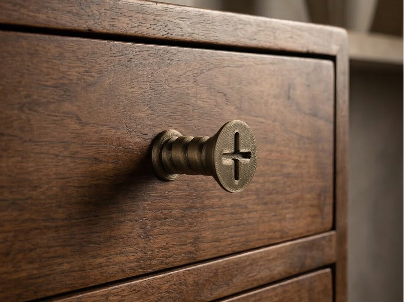 screw knob, elegant industrial design 