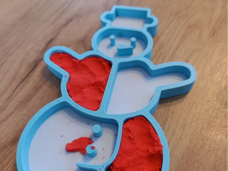 Sensory tray - Snowman