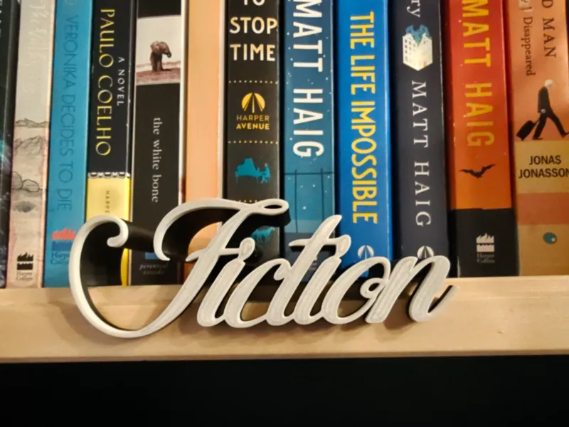 Bookshelf signs with lip