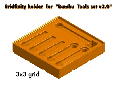 GridFinity Holder for Bambu Tools - 3x3