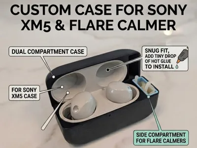 Sony XM5 Case with Earplug Compartment