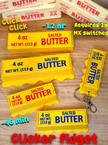 Objeto manipulable: Melted and Plain Butter Clicker Fidget (2 sizes) — vista de referencia 2