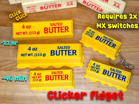 Objeto manipulable: Melted and Plain Butter Clicker Fidget (2 sizes) — referencia de MakerWorld