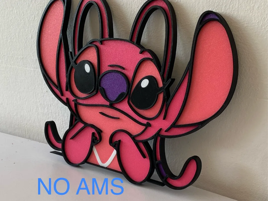 Angel Stitch Wall Decor NO AMS needed! - Free 3D Print Model - MakerWorld