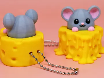 Objeto manipulable: Peekaboo Mouse with Cheese Fidget Clicker — vista de referencia 5