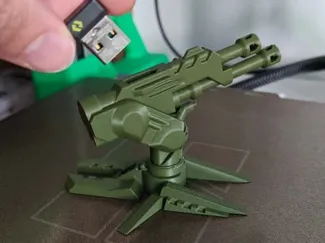 Articulated Military Turret USB Dongle Holder