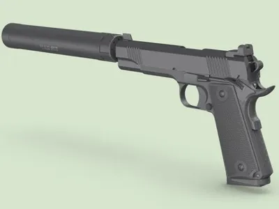 Pistol with silencer for Bambulab mini 