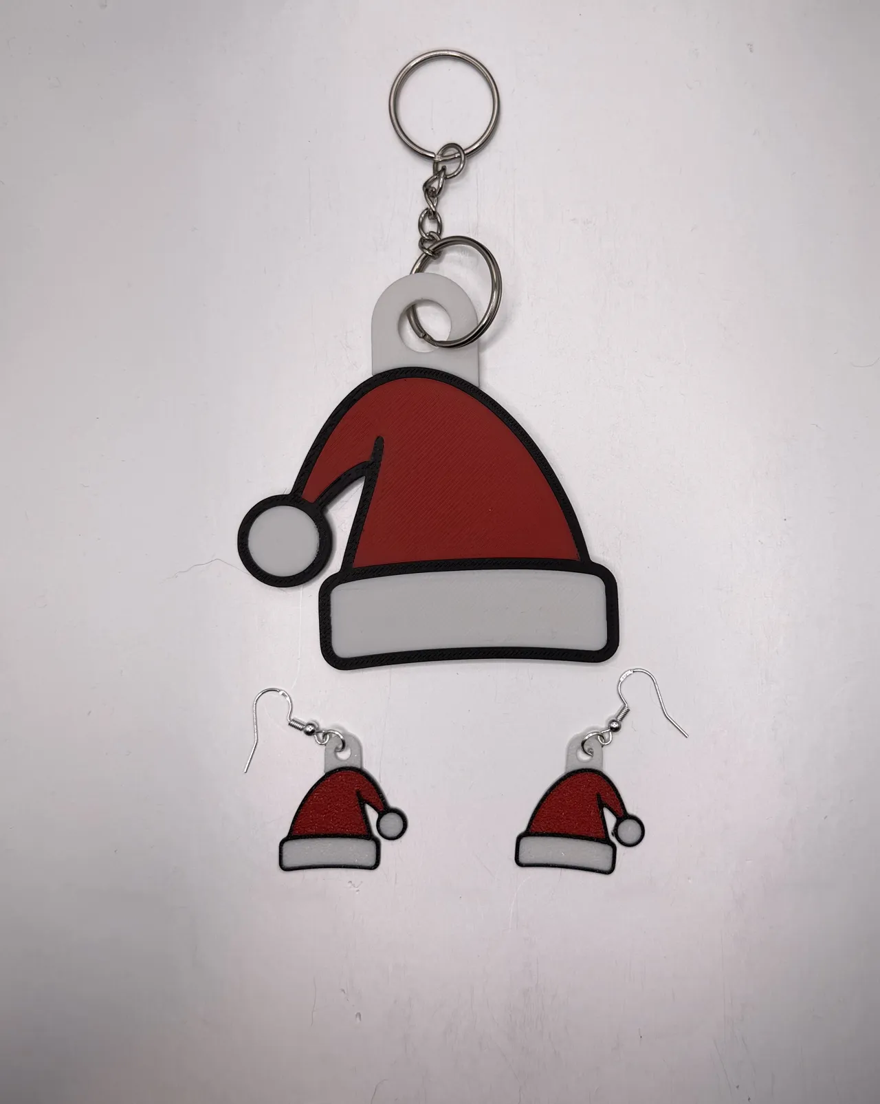 Santa Hat Bag Tag & Earring Set view 2