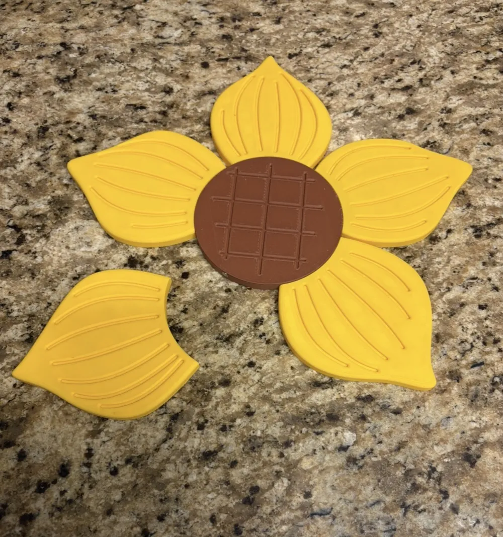 Sunflower Petal Coasters! - Free 3D Print Model - MakerWorld