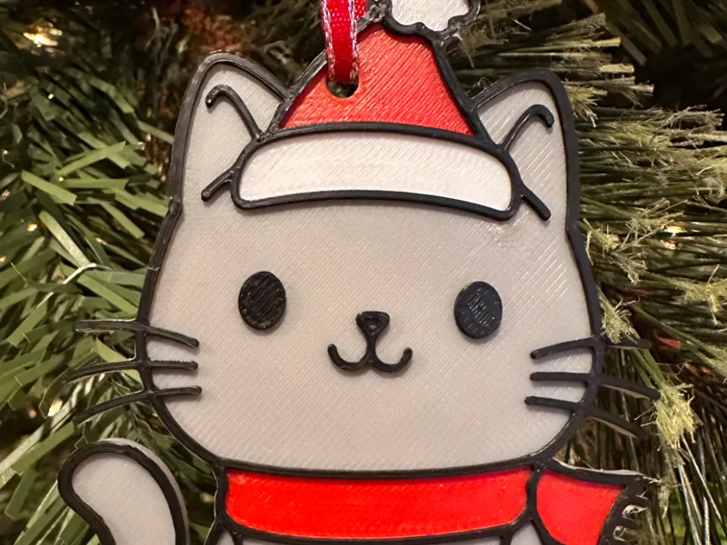 Santa Cat Ornament