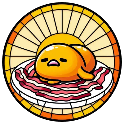 Stained Glass Gudetama the Lazy Egg